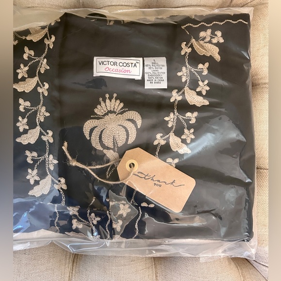 Size-L Whispers of Light Closet /Victor Costa Rare Embroidered Statement Jacket - Picture 14 of 16